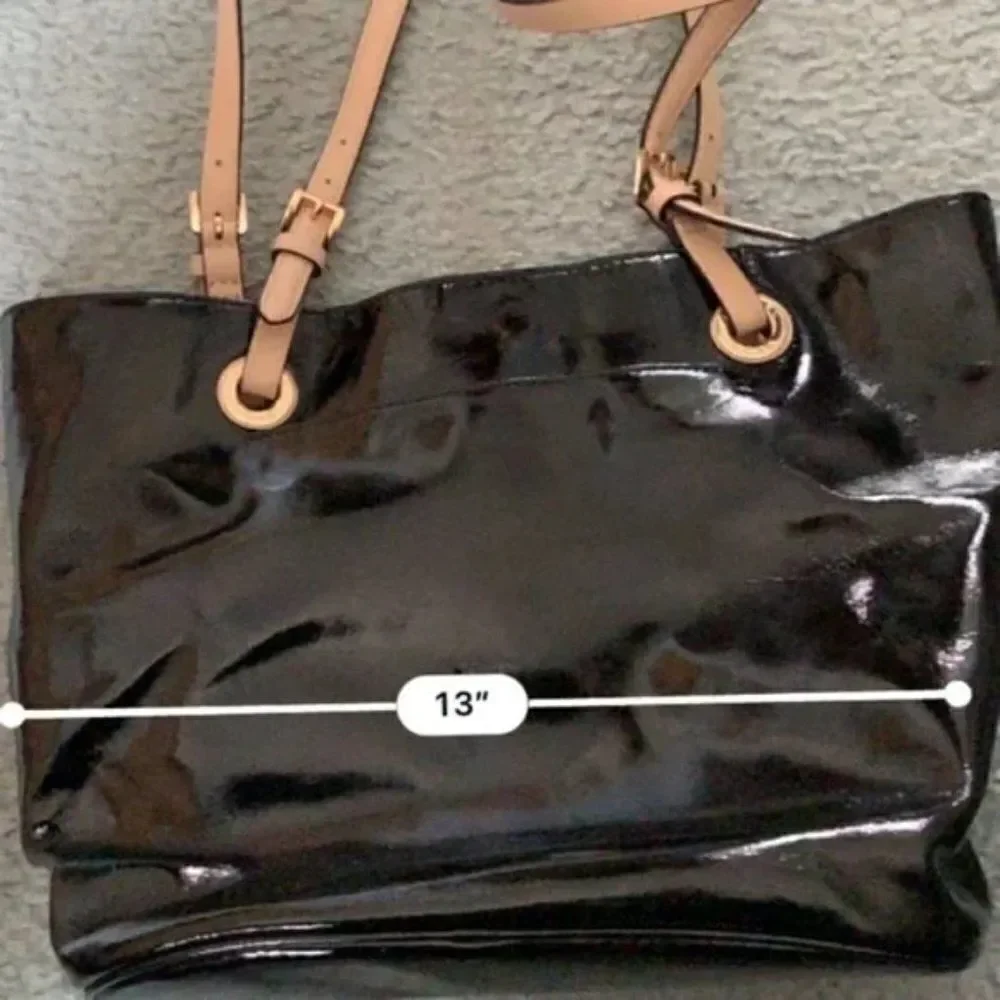 Michael Kors Jet Set Black Patent Leather Tote - Picture 4 of 4